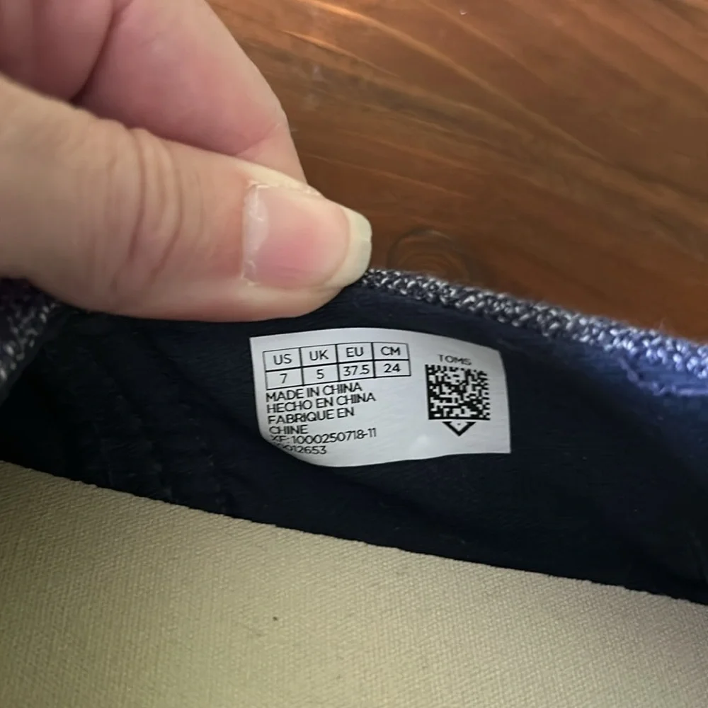 Ladies Toms Navy Classic Shoes - Picture 7 of 13